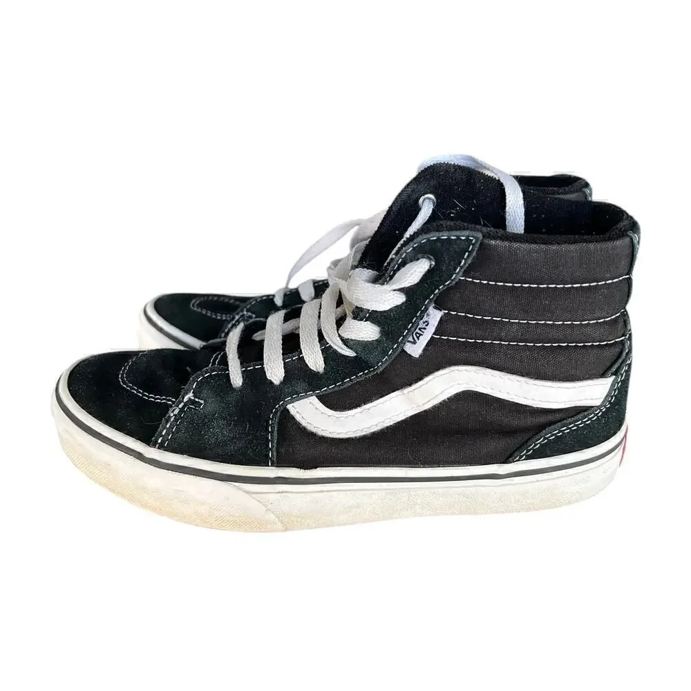 Vans Youth Sk8-Hi Black High Top Size 4